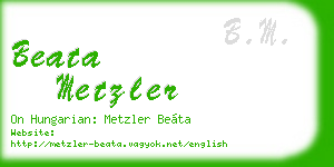 beata metzler business card